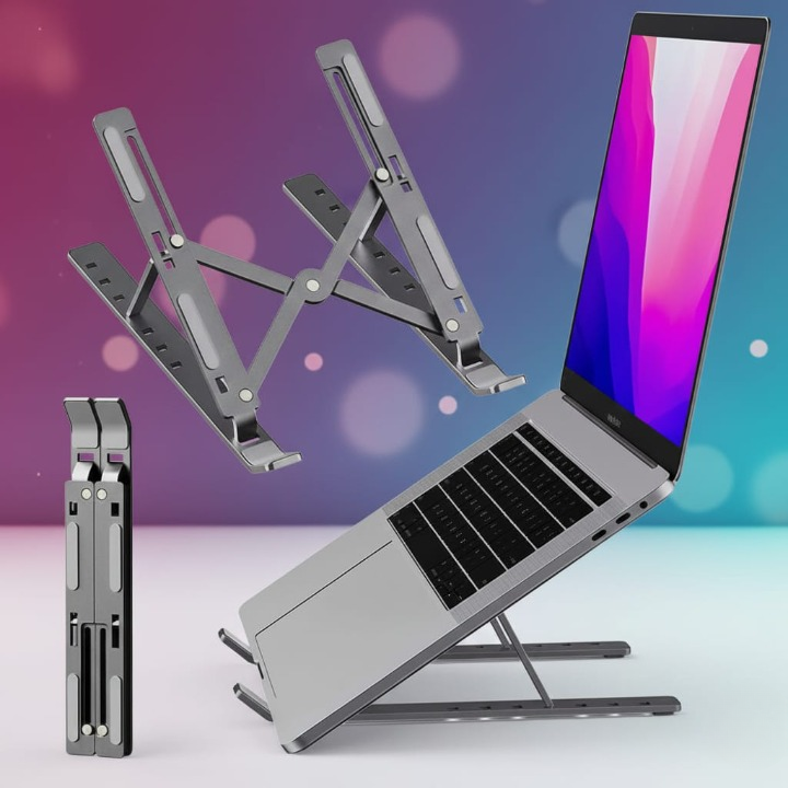Adjustable Foldable Aluminum Laptop Stand ( Free Delivery )